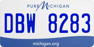 MI license plate DBW8283