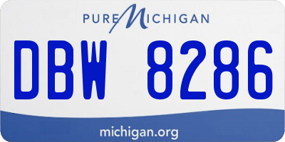 MI license plate DBW8286