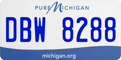 MI license plate DBW8288