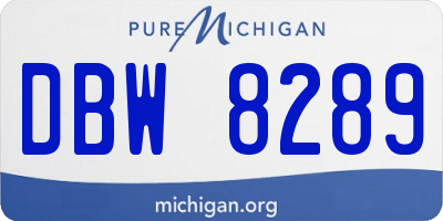 MI license plate DBW8289