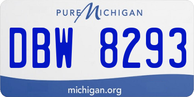 MI license plate DBW8293