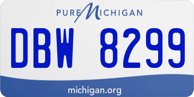 MI license plate DBW8299