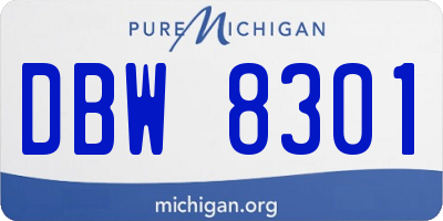 MI license plate DBW8301