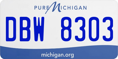 MI license plate DBW8303