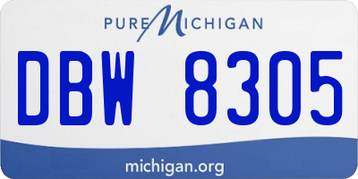 MI license plate DBW8305