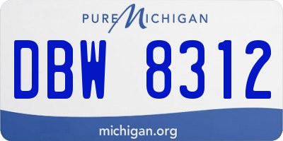 MI license plate DBW8312