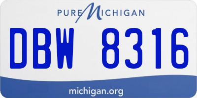 MI license plate DBW8316