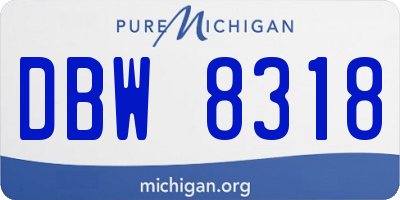 MI license plate DBW8318