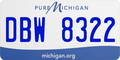 MI license plate DBW8322