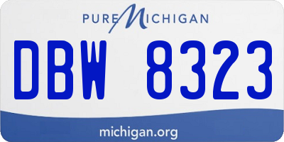 MI license plate DBW8323