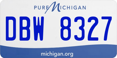 MI license plate DBW8327