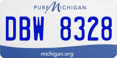 MI license plate DBW8328