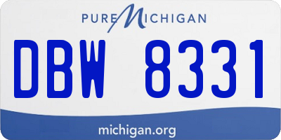 MI license plate DBW8331