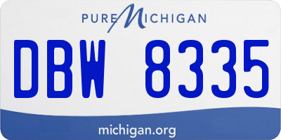 MI license plate DBW8335