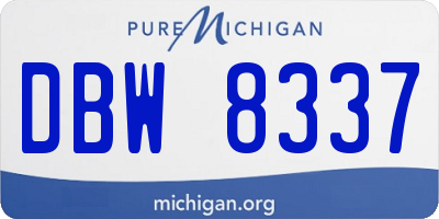 MI license plate DBW8337