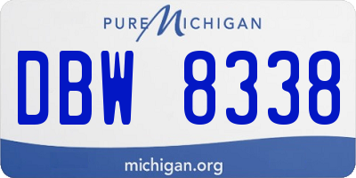 MI license plate DBW8338