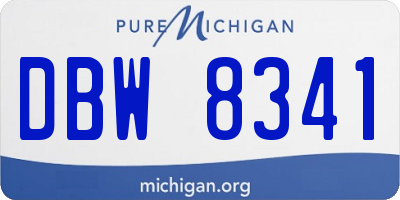 MI license plate DBW8341