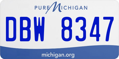 MI license plate DBW8347