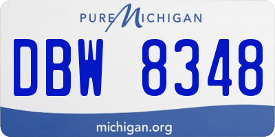 MI license plate DBW8348