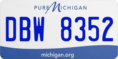 MI license plate DBW8352