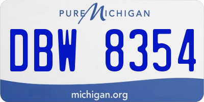 MI license plate DBW8354