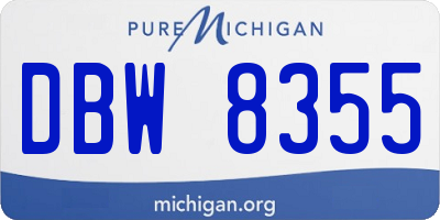 MI license plate DBW8355