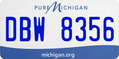 MI license plate DBW8356