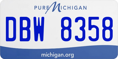 MI license plate DBW8358