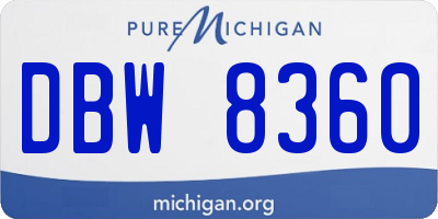 MI license plate DBW8360