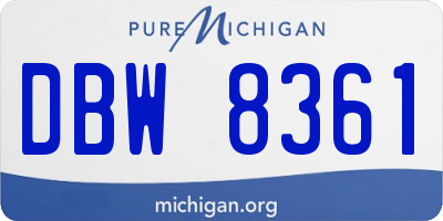 MI license plate DBW8361