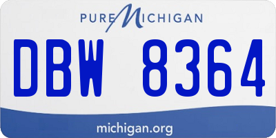MI license plate DBW8364