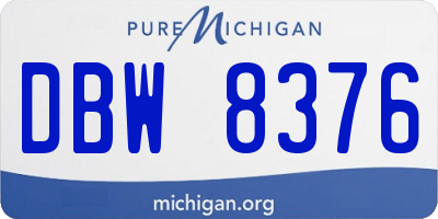 MI license plate DBW8376