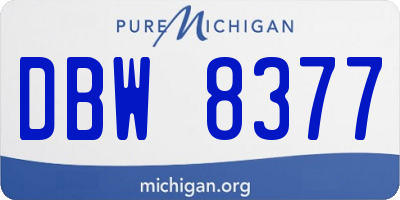MI license plate DBW8377