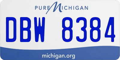 MI license plate DBW8384