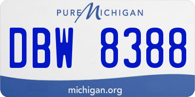 MI license plate DBW8388