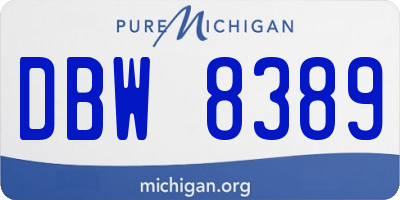 MI license plate DBW8389