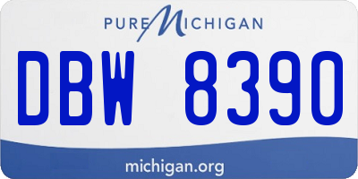 MI license plate DBW8390