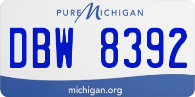 MI license plate DBW8392