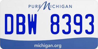 MI license plate DBW8393