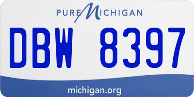 MI license plate DBW8397