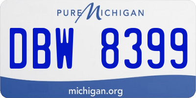 MI license plate DBW8399