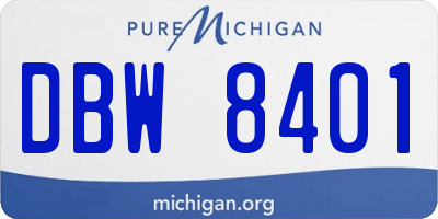 MI license plate DBW8401