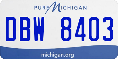 MI license plate DBW8403