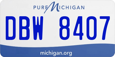 MI license plate DBW8407