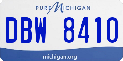 MI license plate DBW8410