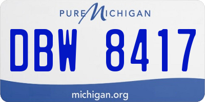 MI license plate DBW8417