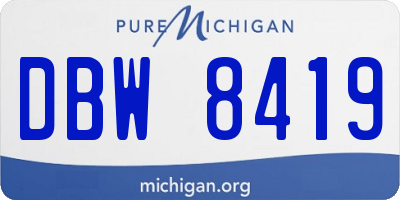 MI license plate DBW8419