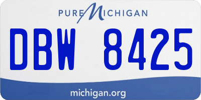 MI license plate DBW8425
