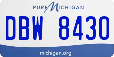 MI license plate DBW8430