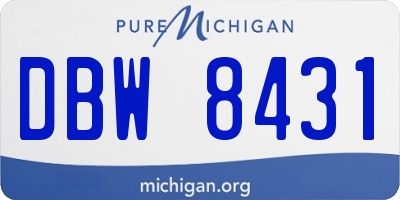 MI license plate DBW8431